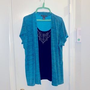 Women’s mock, cardigan shirt